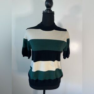 Who What Wear Black and Cream Knit Top